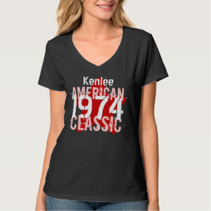 40th Birthday Gift 1974 American Classic Star V04 T-Shirt