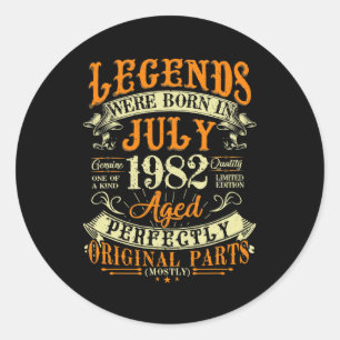 40th Birthday Gift 40 Years Old Legends Born In Classic Round Sticker