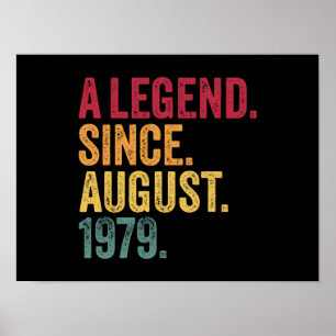 40Th Birthday Gift August 1979 Funny Men Womens 40 Poster