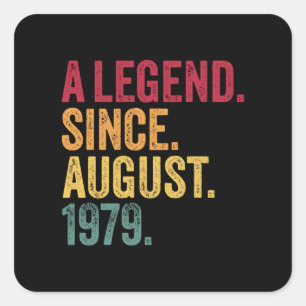 40Th Birthday Gift August 1979 Funny Men Womens 40 Square Sticker