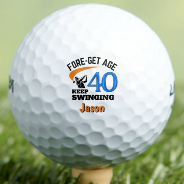 40th Birthday Gift for Brother Funny Cool Custom Golf Balls (Creator Uploaded)
