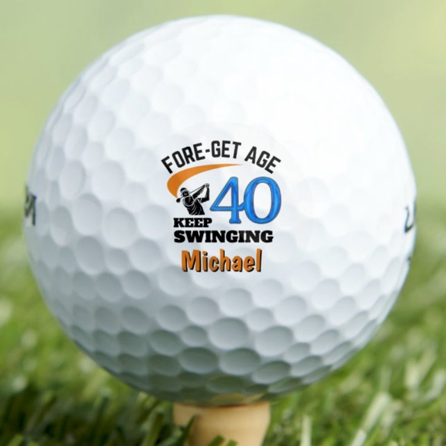 40th Birthday Gift for Dad Funny Cool Custom Golf Balls (Creator Uploaded)