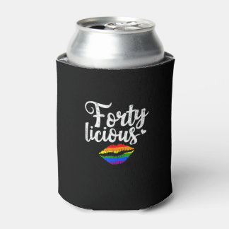 40th Birthday Gift for Gay Lesbian LGBT Fortylicio Can Cooler