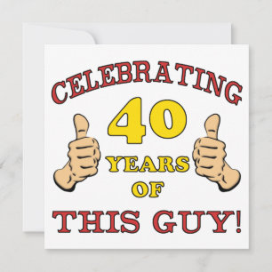 40th Birthday Gift For Him Card
