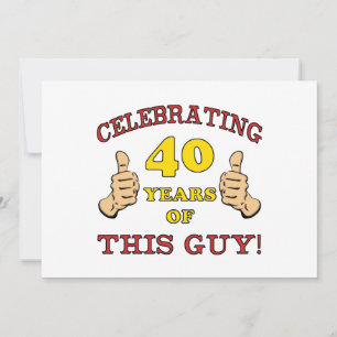 40th Birthday Gift For Him Card
