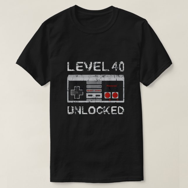 40th Birthday Gift For Him Level 40 Unlocked T  T-Shirt (Design Front)