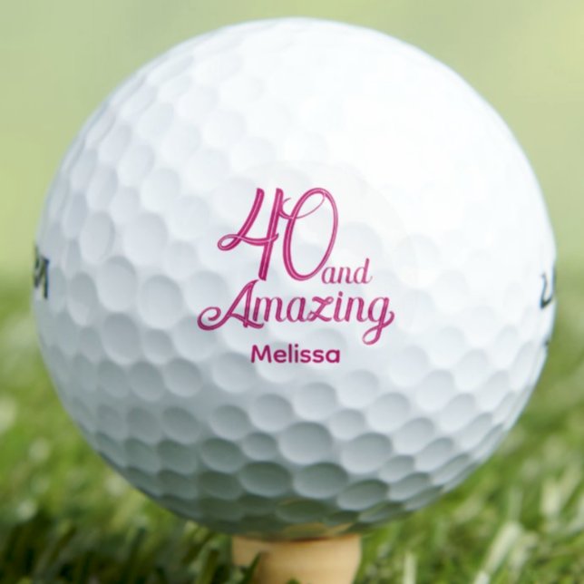 40th Birthday Gift for Mum Pink Script Golf Balls (Creator Uploaded)