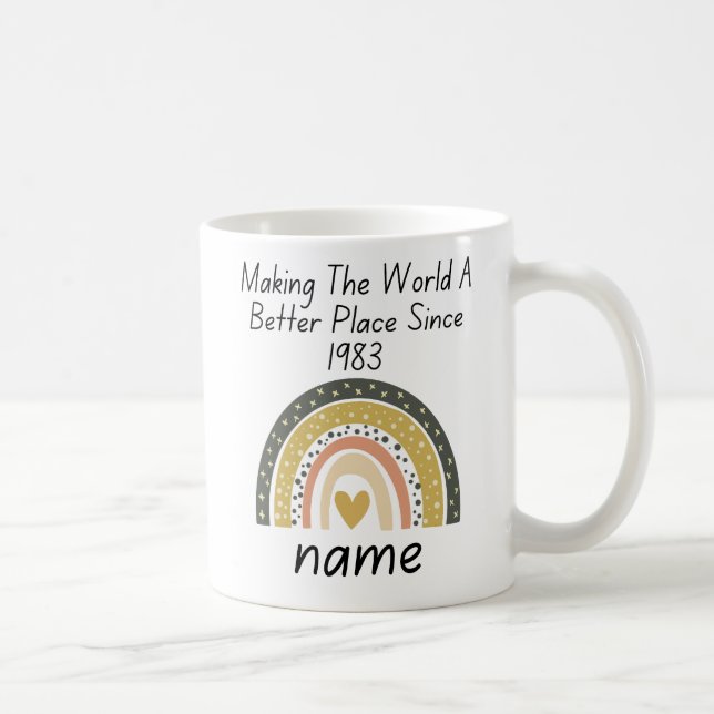 40th Birthday Gift, making the world better place Coffee Mug (Right)