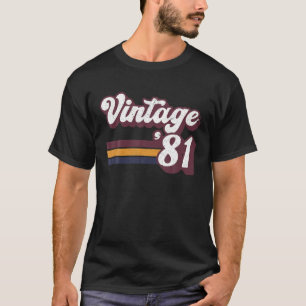 40Th Birthday Gift - Retro 1981 40 Years Old Men W T-Shirt