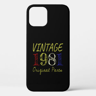 40th Birthday Gift Retro Vintage 1981 iPhone 12 Case