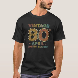 40Th Birthday Gift Vintage April 1980 40 Forty Yea T-Shirt