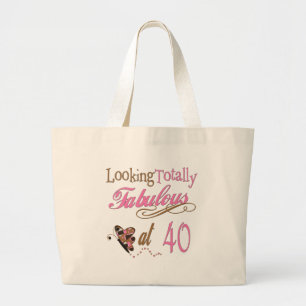 40th Birthday Gifts Large Tote Bag