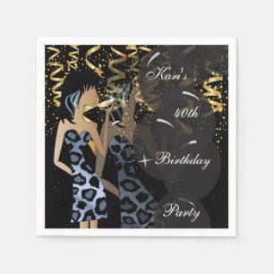 40th Birthday Girl Party Bash Template DIY Napkin