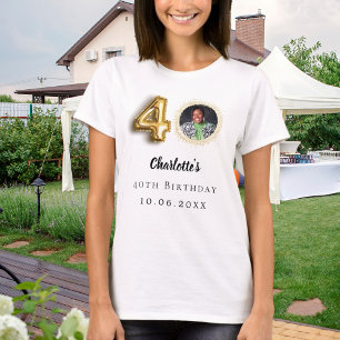 40th birthday gold photo T-Shirt