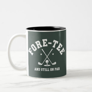 40th Birthday Golf 40th Birthday Gift Golfing  Two-Tone Coffee Mug