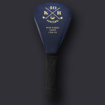 40th Birthday Golf 50th 60th Monogram Royal Blue Head Cover<br><div class="desc">Swing into a modern celebration with our customisable Modern 40th, 50th, or 60th Birthday Golf head cover Monogram on the leather royal blue background. Personalise the age number or year, monogram initials, and keep or replace the word "Awesome" to create a unique keepsake. Whether she's turning 40, 50, or 60,...</div>
