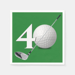 40th Birthday Golf Ball And Club Napkin