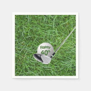 40th Birthday Golf Ball and Club Napkins