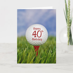 40th Birthday Golf Ball Card