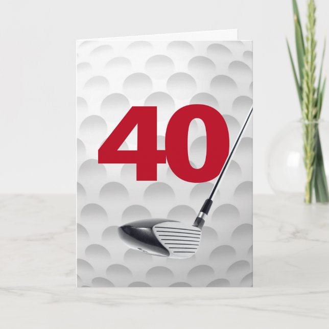 40th Birthday Golf Ball Design Card (Front)