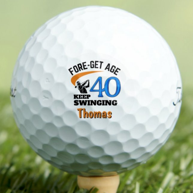 40th Birthday Golf Balls 40 Years Funny Gift Blue (Creator Uploaded)