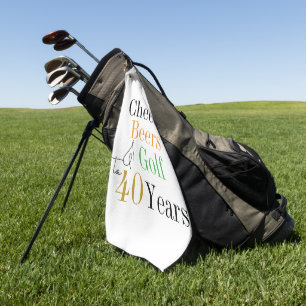 40th Birthday Golf Cheers and Beers Minimal Towel