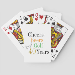 40th Birthday Golf Cheers Beers Minimal Playing Cards