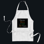 40th Birthday Golf Cheers Beers Typography Standard Apron<br><div class="desc">This is a cool, modern, 40th birthday typography design. It has a golf and beer theme. The design has a black background, with pops of orange, green and gold coloured typography. Perfect for a cool and fun, golf and beer themed, 40th birthday gift, party accessory or keepsake. It's fully customisable,...</div>