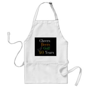 40th Birthday Golf Cheers Beers Typography Standard Apron