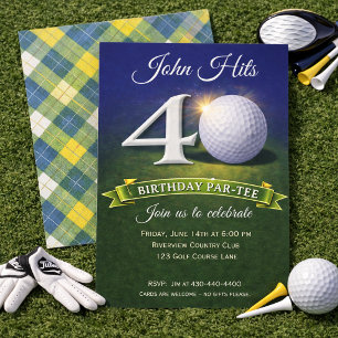 40th Birthday Golf Theme Invitation