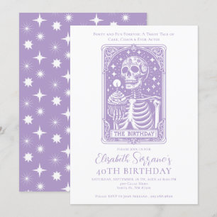 40th Birthday Gothic Tarot Lavender Invitation