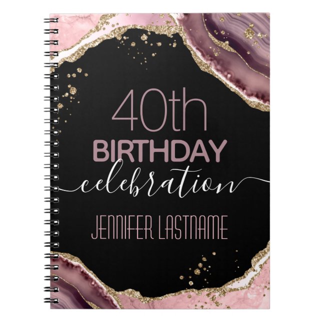 40th birthday guestbook Spiral Photo Notebook (Front)