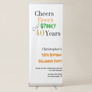 40th Birthday Halloween Party Welcome Retractable Banner