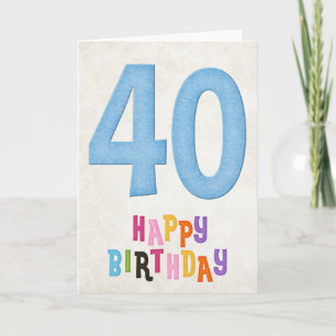 40th Birthday Happy Birthday Card Design