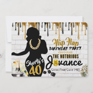 40th Birthday Hip Hop Photo Invitation