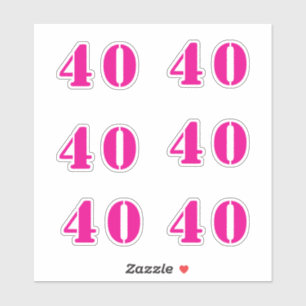 40th Birthday Hot Pink Number Forty Custom Age