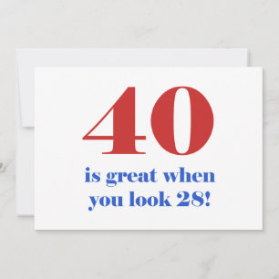 40th Birthday Humour Gifts Card