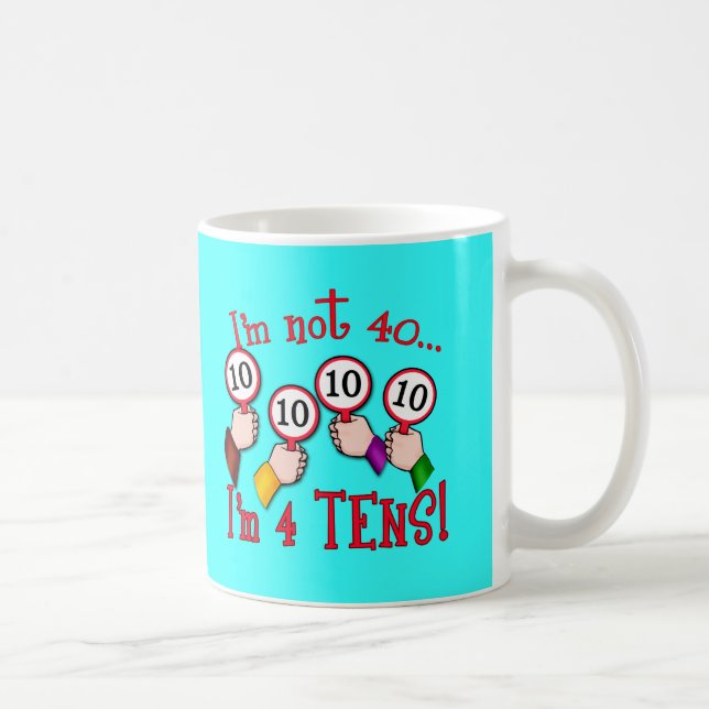40th Birthday Humour T shirt Coffee Mug (Right)