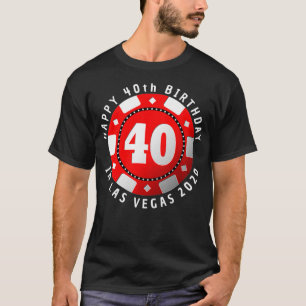 40th Birthday in Las Vegas 2020 Poker Chip Premium T-Shirt
