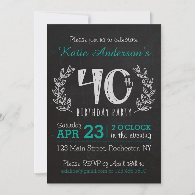 40th Birthday Invitation (Front)