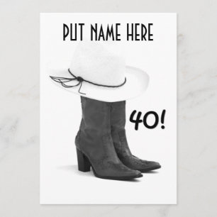 '40th BIRTHDAY INVITATION" COUNTRY STYLE Invitation
