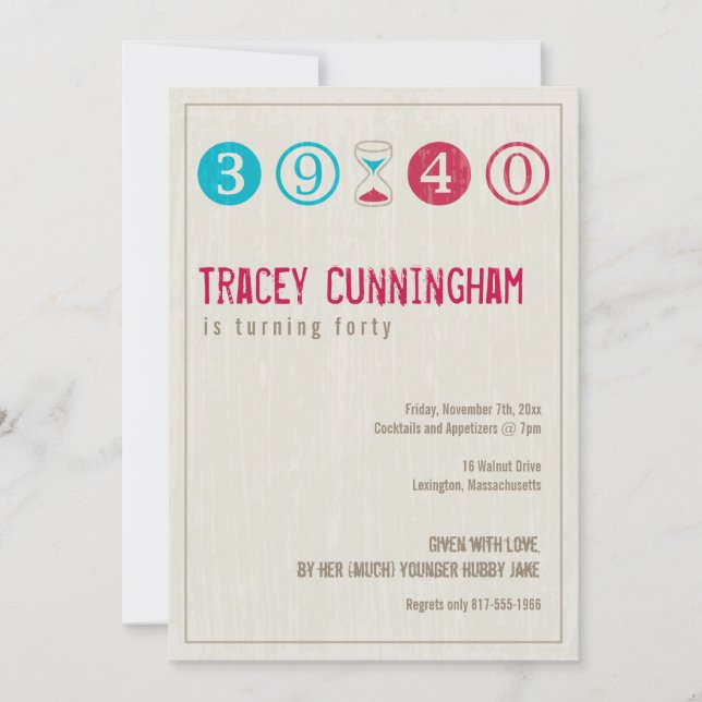 40th Birthday Invitation - Customise (Front)