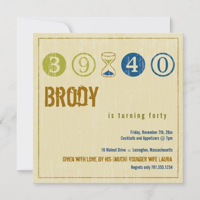 40th Birthday Invitation - Customise (Front)