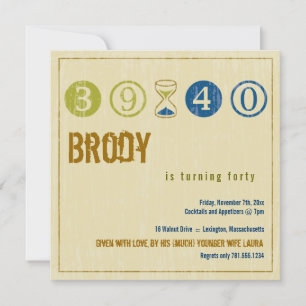 40th Birthday Invitation - Customise