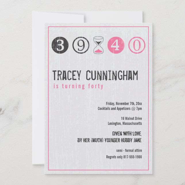 40th Birthday Invitation - Customise (Front)