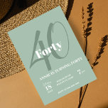 40th Birthday Invitation Elegant Party Modern<br><div class="desc">Celebrate a milestone with our Elegant 40th Birthday Invitation. This modern and chic design combines simple elegance with captivating calligraphy and stylish typography. Perfect for an adult birthday party,  it sets stage for a memorable celebration. Make your 40th birthday unforgettable with this sophisticated invitation.</div>