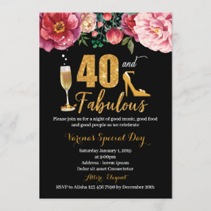 40th Birthday Invitation for Women