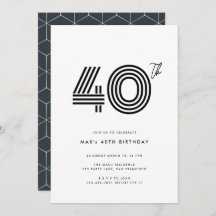 40th Birthday Invitation Light Minimal