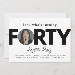 40th Birthday Invitation Minimalist 40th