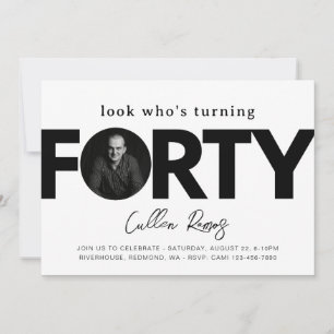 40th Birthday Invitation Minimalist 40th